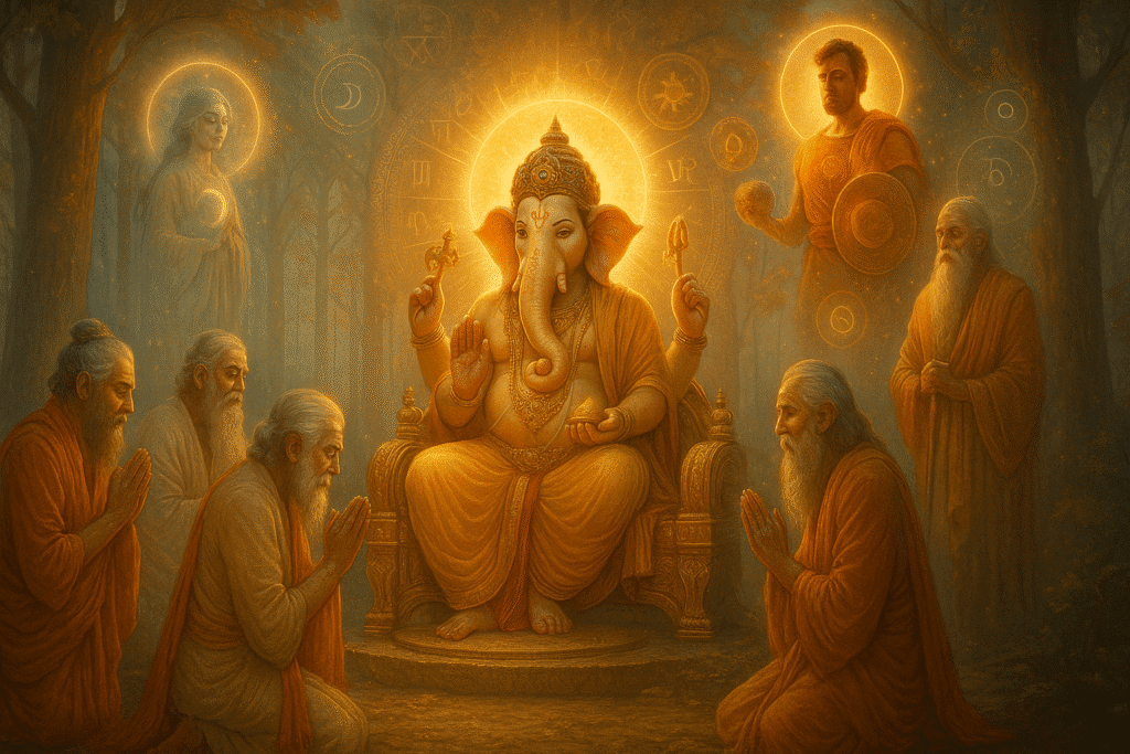Lord Ganesha with Saints