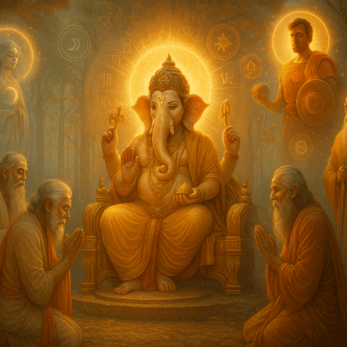 Lord Ganesha with Saints