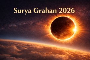 ChatGPT Image Feb 12 2026 113333 AM Best Astrology Consultion With free kundli analysis Surya Grahan 2026 total solar eclipse in space realistic HD landscape view